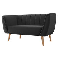 SOFA Pas 2 - Dunkelgrau/Naturfarben, Holz/Textil (142/75/74cm) - MIRJAN24