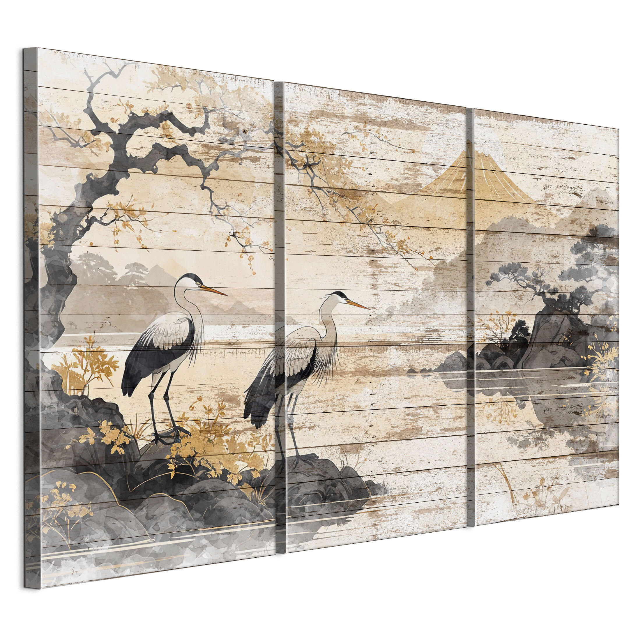 LEINWANDBILD Japanische 3-tlg. 90x60 cm - Multicolor, Holz (90/60cm) - LUMASOUL