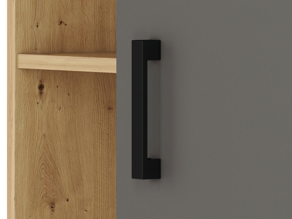 BÜCHERREGAL Fini Artisan Eiche / weiß / anthrazit 60 / 42 / 191cm - Anthrazit/Braun, Holz/Holzwerkstoff (60/191/42cm) - Feldmann-Wohnen