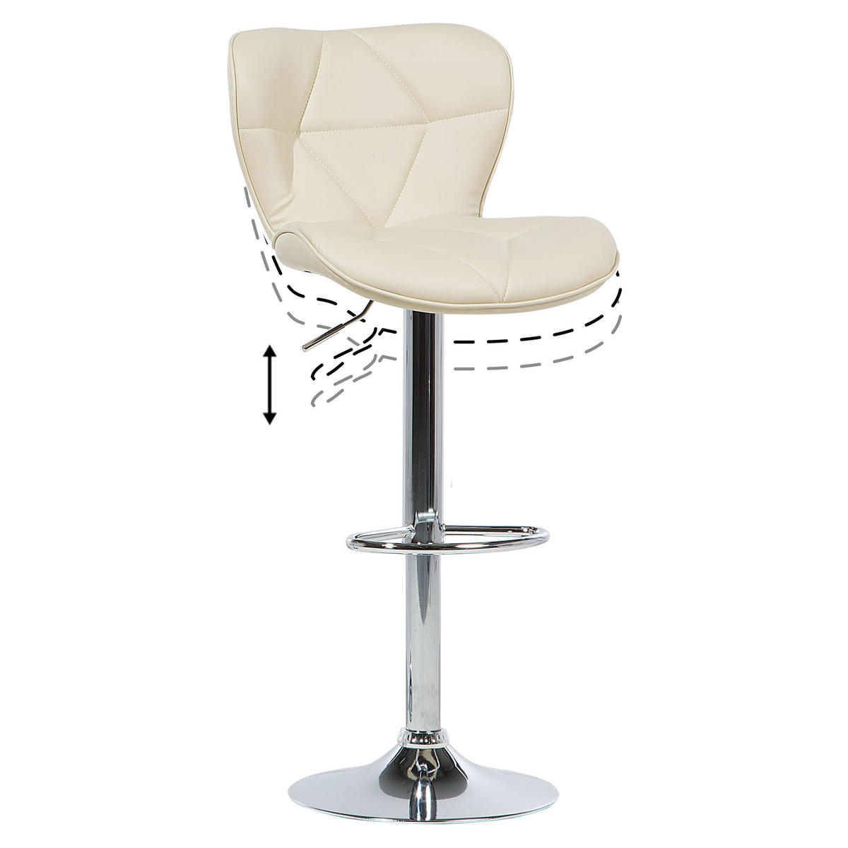 BARHOCKER 2er-Set Kunstleder Beige Valetta - Beige, Textil/Metall (48/109/39cm) - Beliani