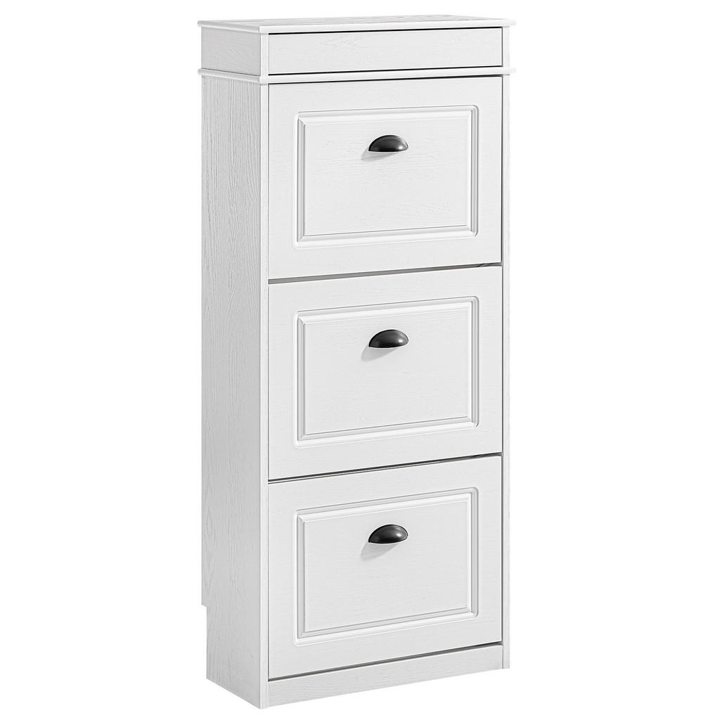 SoBuy BOTNÍK se 4 zásuvkami Bílá 53x24x117cm Klasický