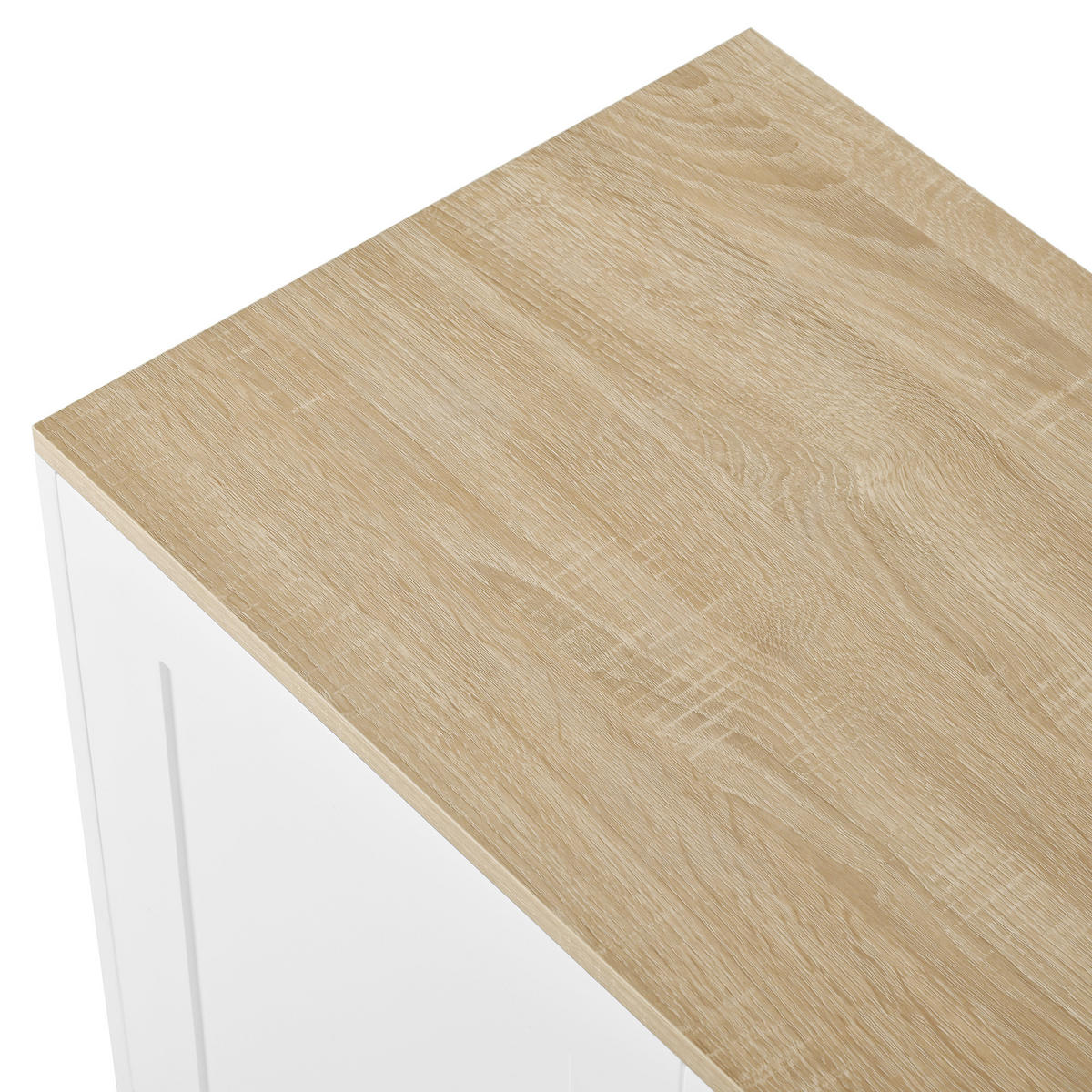 KOMODA MDF v bílé a přírodní barvě, 3 dvířka, 1 zásuvka a nastavitelné police - bílá, kompozitní dřevo (120/75/40cm) - Urban Meuble