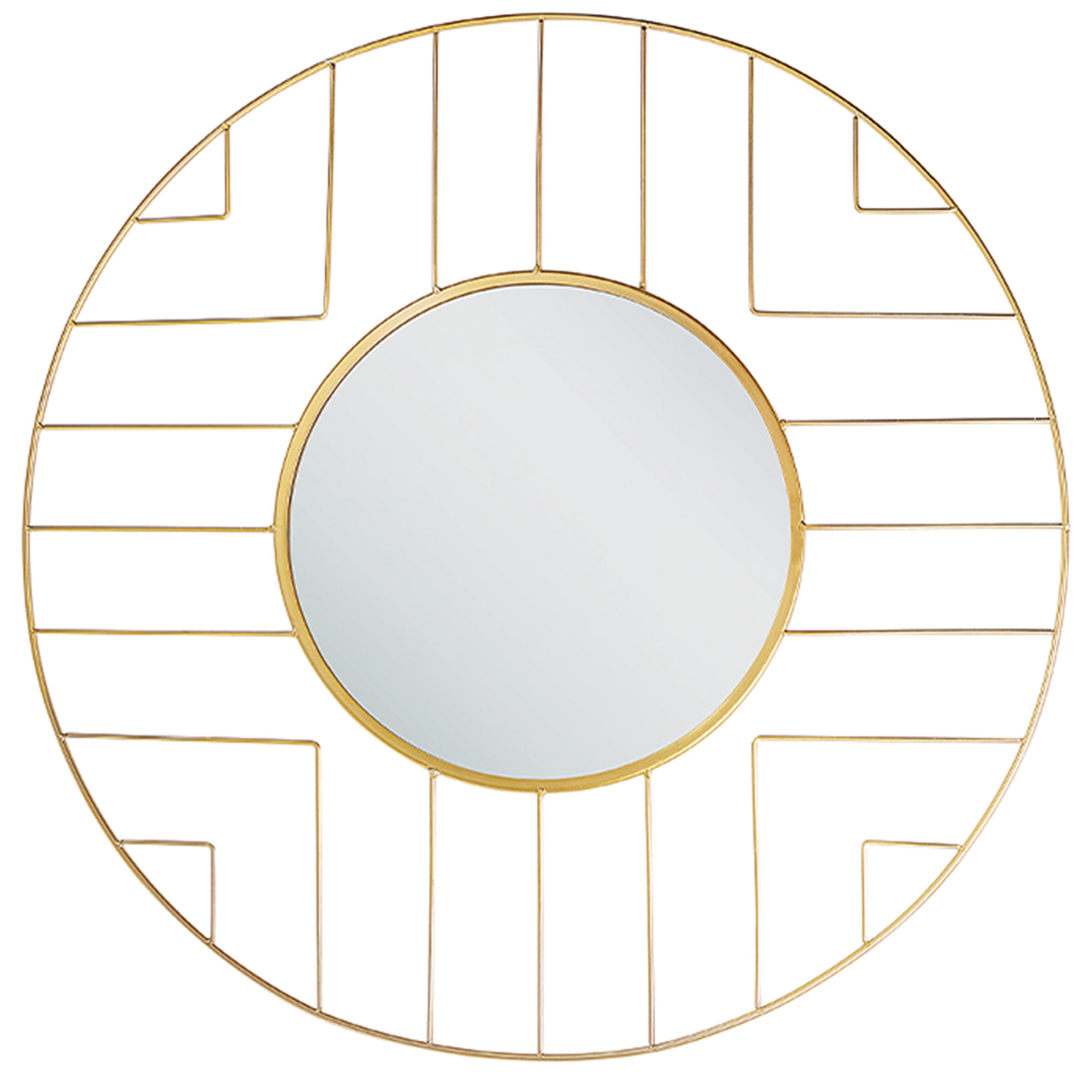 WANDSPIEGEL gold rund 60 cm Hesdin - Goldfarben, Metall (60/60/2cm) - Beliani