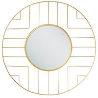 WANDSPIEGEL gold rund 60 cm Hesdin - Goldfarben, Metall (60/60/2cm) - Beliani