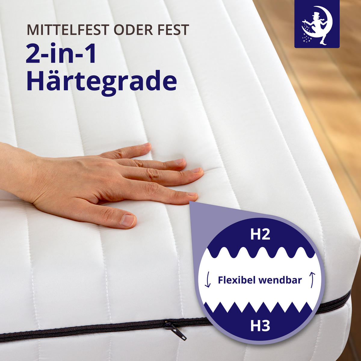 MATRATZE mit 7 Zonen und Kaltschaumkern 90x200 13cm - Weiß, Textil (90/200cm) - Mister Sandman