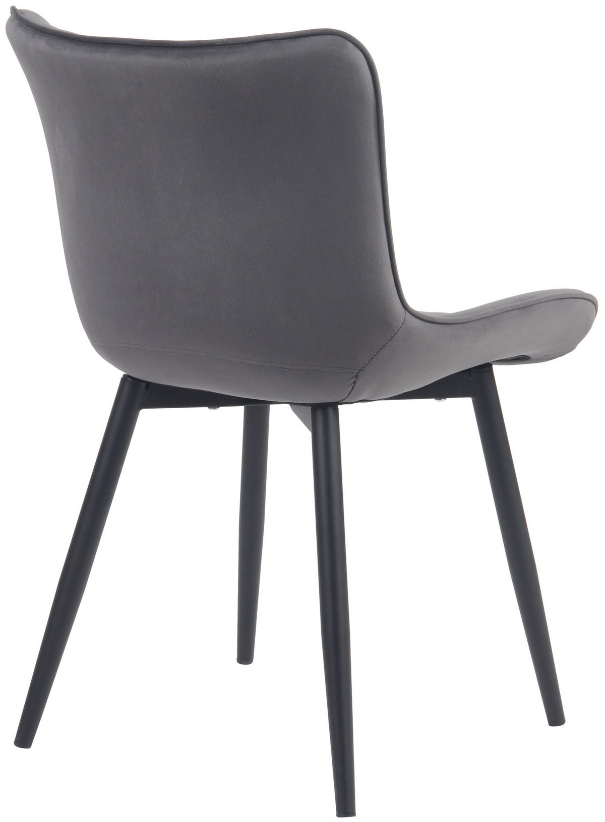 STUHL 2er Set Samt dunkelgrau - Dunkelgrau/Schwarz, Textil/Metall (50/80.5/62cm) - CLP