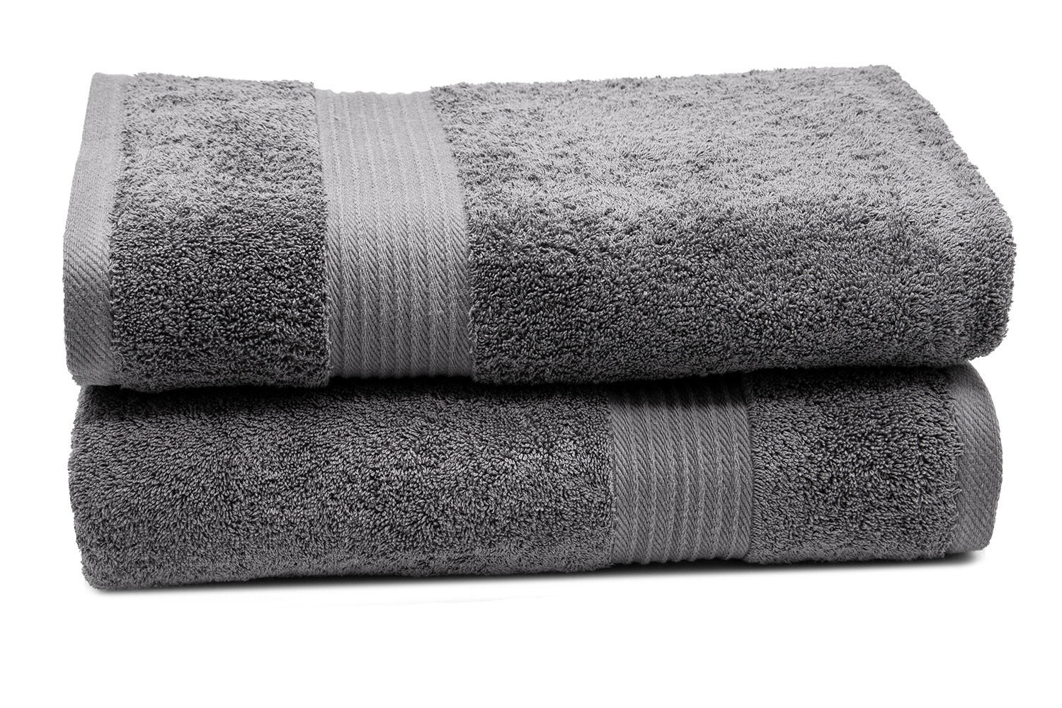 BADETUCH, 2er-Set, 100x150 cm, 100% Baumwolle, Grau - Anthrazit, Textil (100/150cm) - Zollner