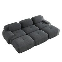 SOFA modular rahmenlos Cord Grey montagefrei - Grau, Textil (298/75/178cm) - IVMEU