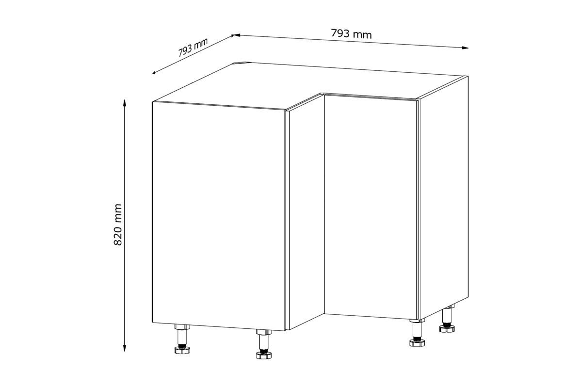 ECKUNTERSCHRANK D90N – Nexa – L-Form, Ecke voll nutzbar – Woodline - Hellbraun, Holzwerkstoff (79/82/79cm) - ROYAL24_MARKT