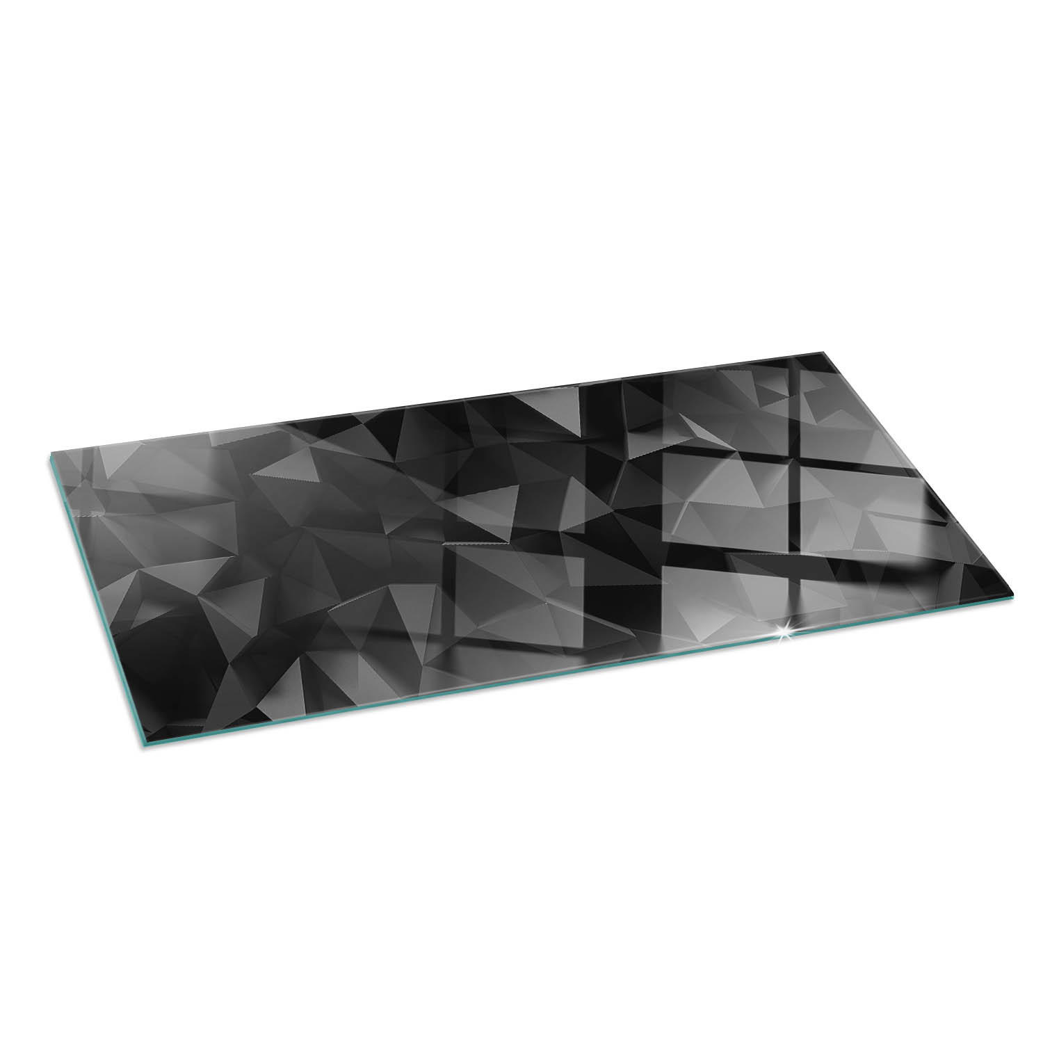 GLASPLATTE für Kamin 125x50 cm Schwarz - Schwarz, Glas (125/50/0.4cm) - ArtPrintCave