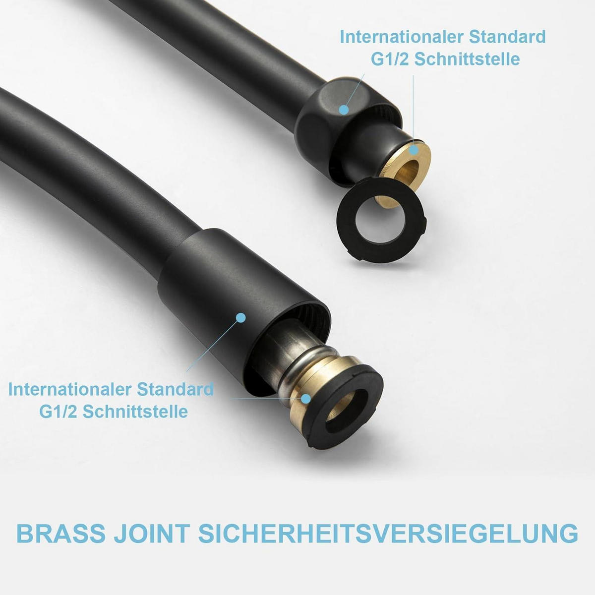 BRAUSESCHLAUCH 2,5 m mattschwarz - Schwarz, Kunststoff (1.4/1.4/250cm)