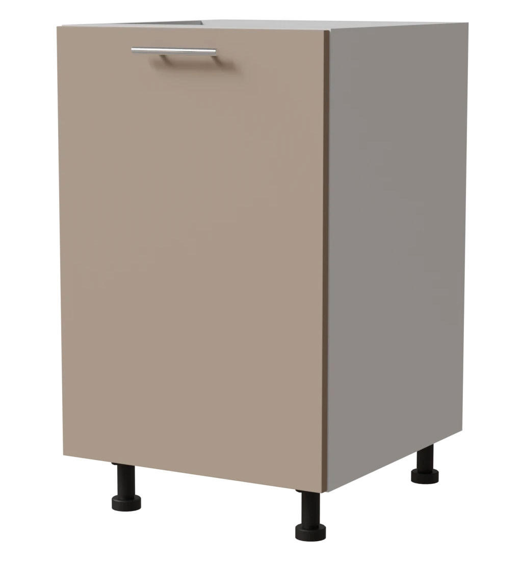 Feldmann-Wohnen Unterschrank Graubraun, Weiß 50x82x50 cm
