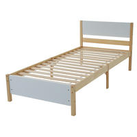 RAHMENBETT 90/200 cm Kiefernholzrahmen mit Kopf- und Fußteil in Weiß und Natur - Naturfarben, Holz (140/200cm) - OKWISH