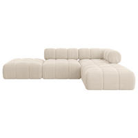 ECKSOFA modulares Sofa Kerru-L1 - 285x190x70 cm Beige Cord - Beige, Holzwerkstoff/Textil (285/190cm) - ALTDECOR