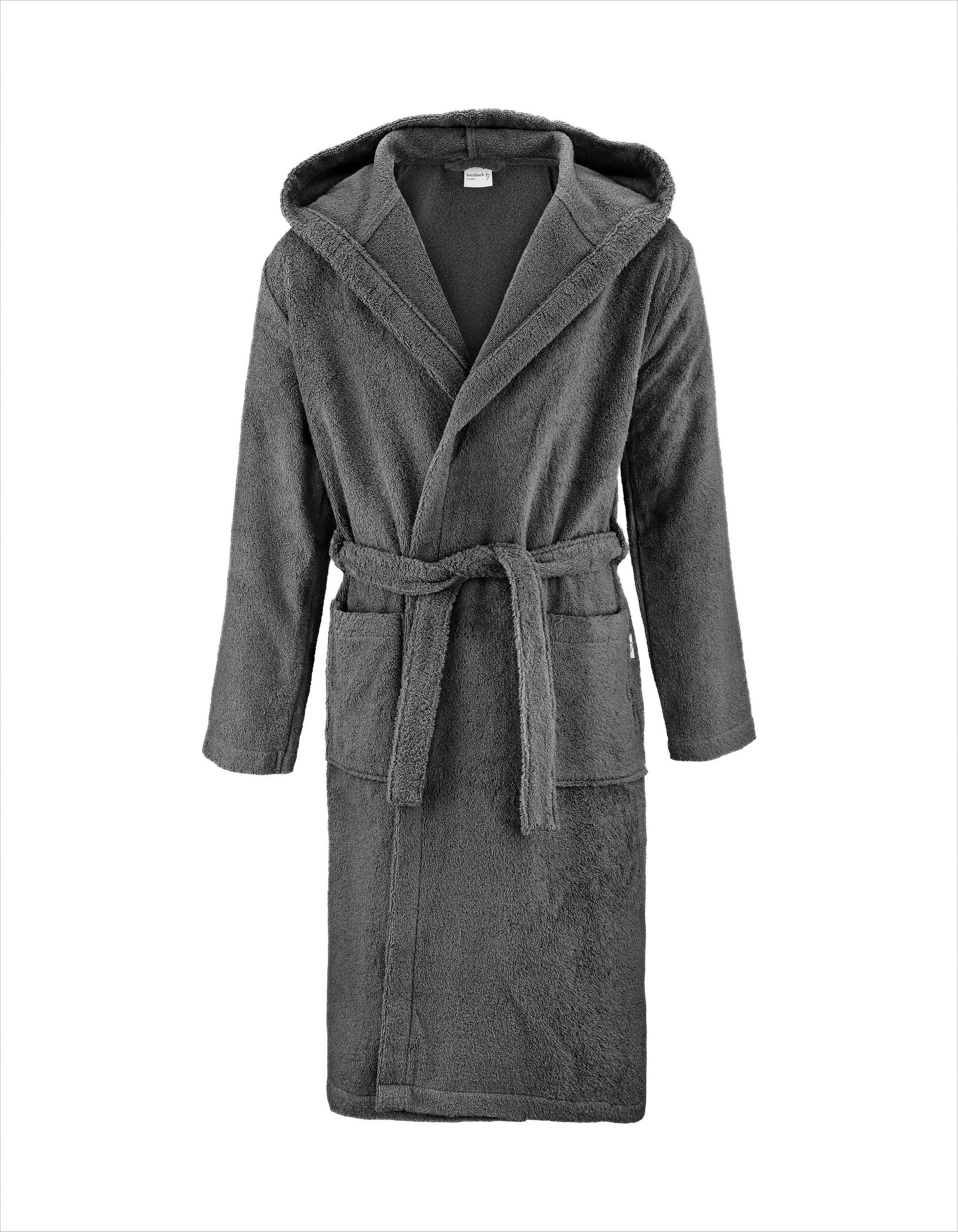 BADEMANTEL Herren Anthrazit - Anthrazit, Textil (XLnull) - Herzbach Home