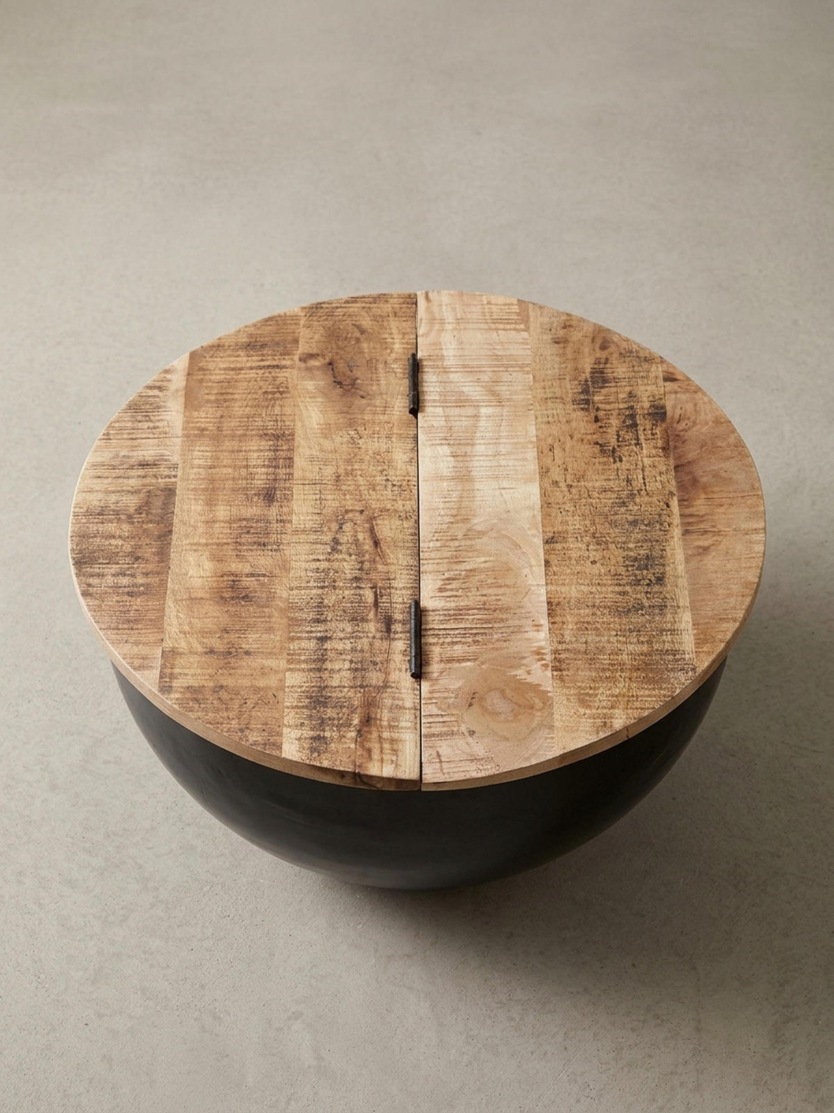 COUCHTISCH Industrial-Style Mango-Holz mit Metall, Aufklappbarer Stauraum - Schwarz, Holz/Metall (60/60/34cm) - KADIMA DESIGN