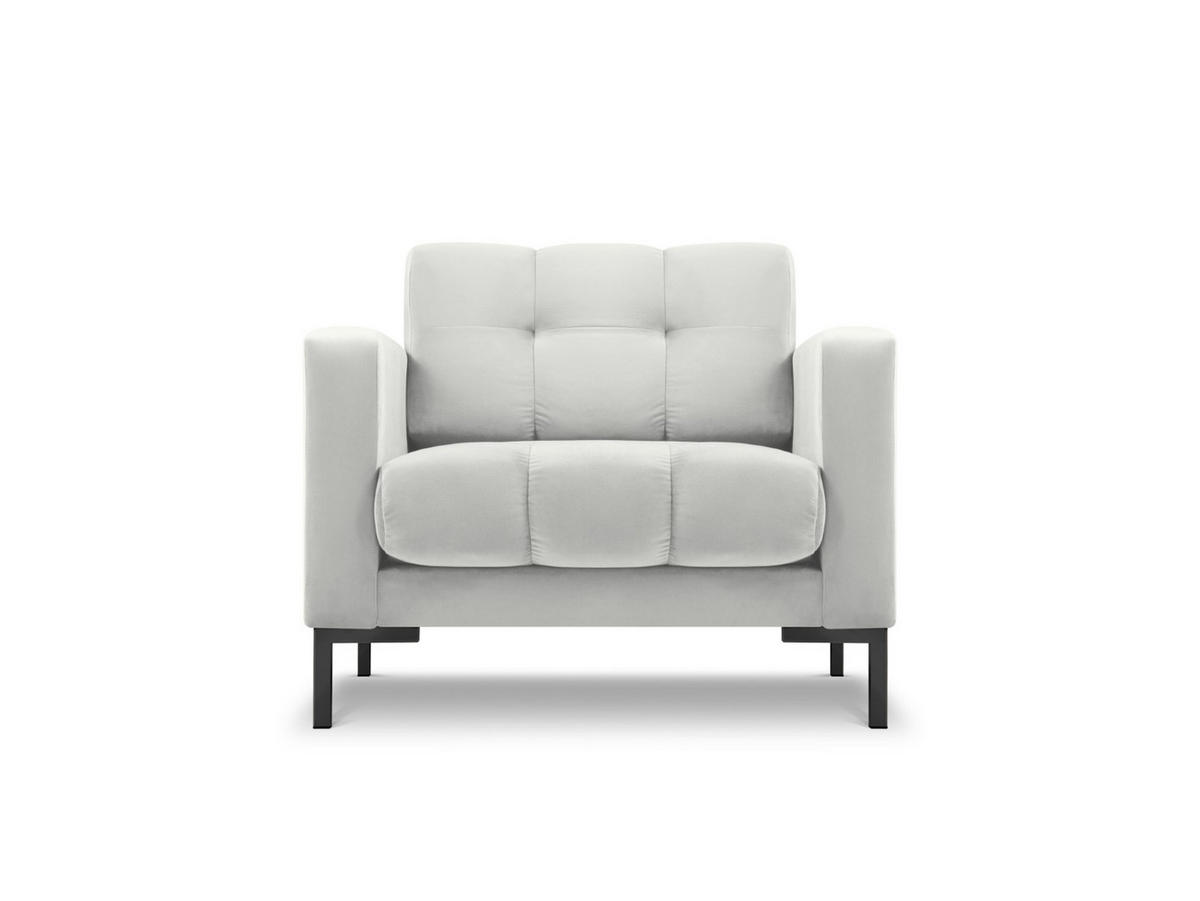 SESSEL Mamaia aus Samt silber - Silberfarben, Textil (92/75/87cm) - Micadoni