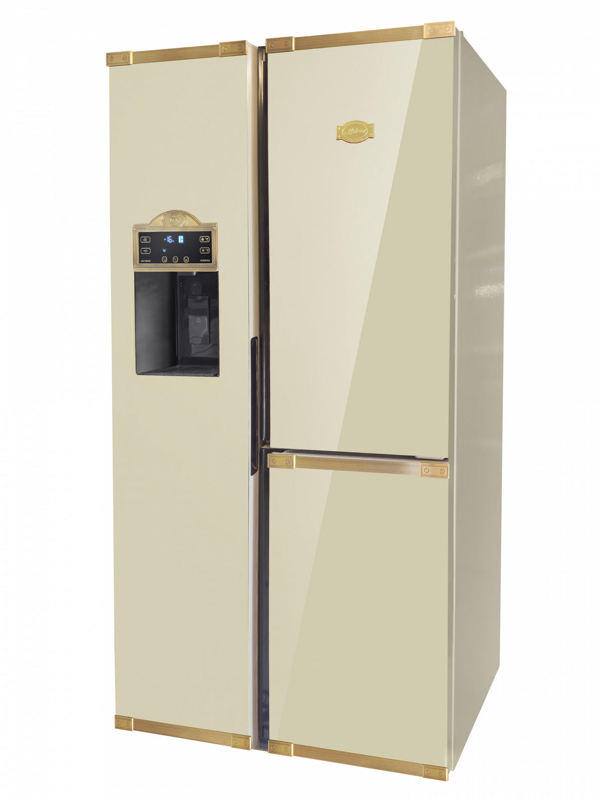 KÜHLSCHRANK KS 90300 ElfAD, Elfenbein, 91 cm breit, 538 L, NoFrost, 183 cm - Edelstahlfarben, Metall (91.1/183/69.3cm) - Kaiser Küchengeräte