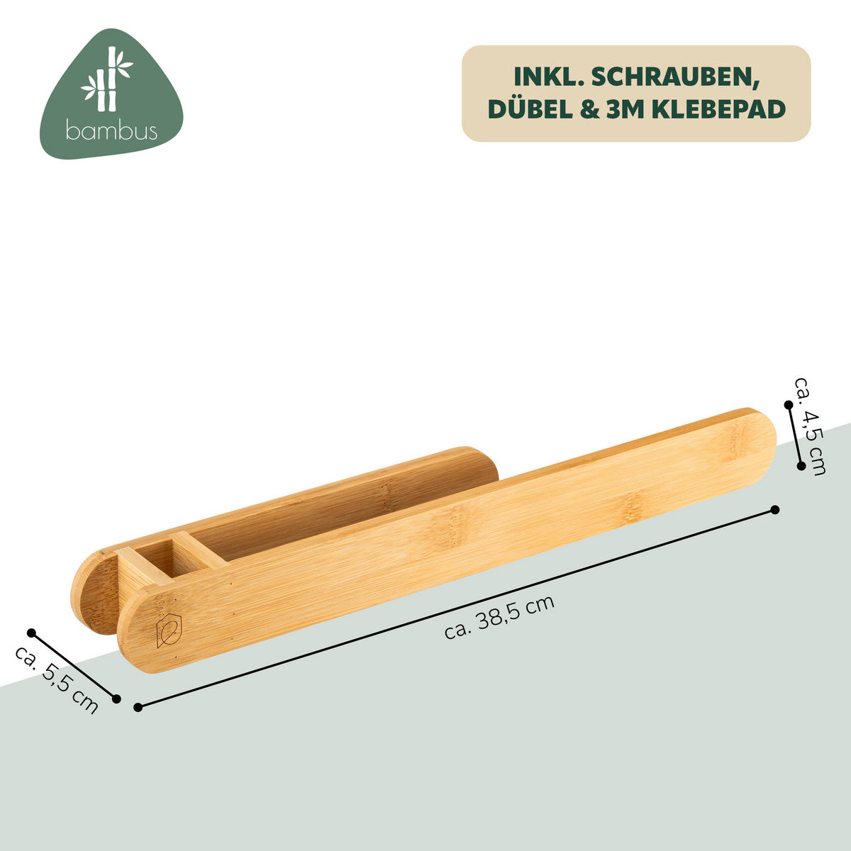 HANDTUCHHALTER, Bambus - Braun, Holz (38.5/4.5/5.5cm) - eluno