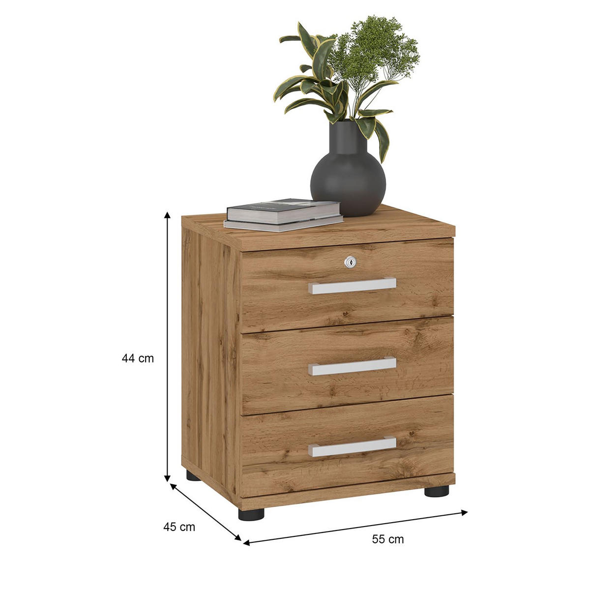 BÜROCONTAINER TORONTO - Wildeiche, Holzwerkstoff (44/55/45cm) - CARO-Möbel