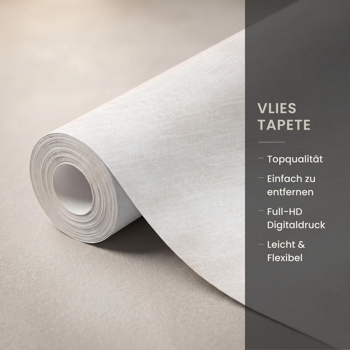 TAPETE - Dezent - Textur - Beige - 240x200 cm - Creme, Papier (240/200cm) - OnlyWow