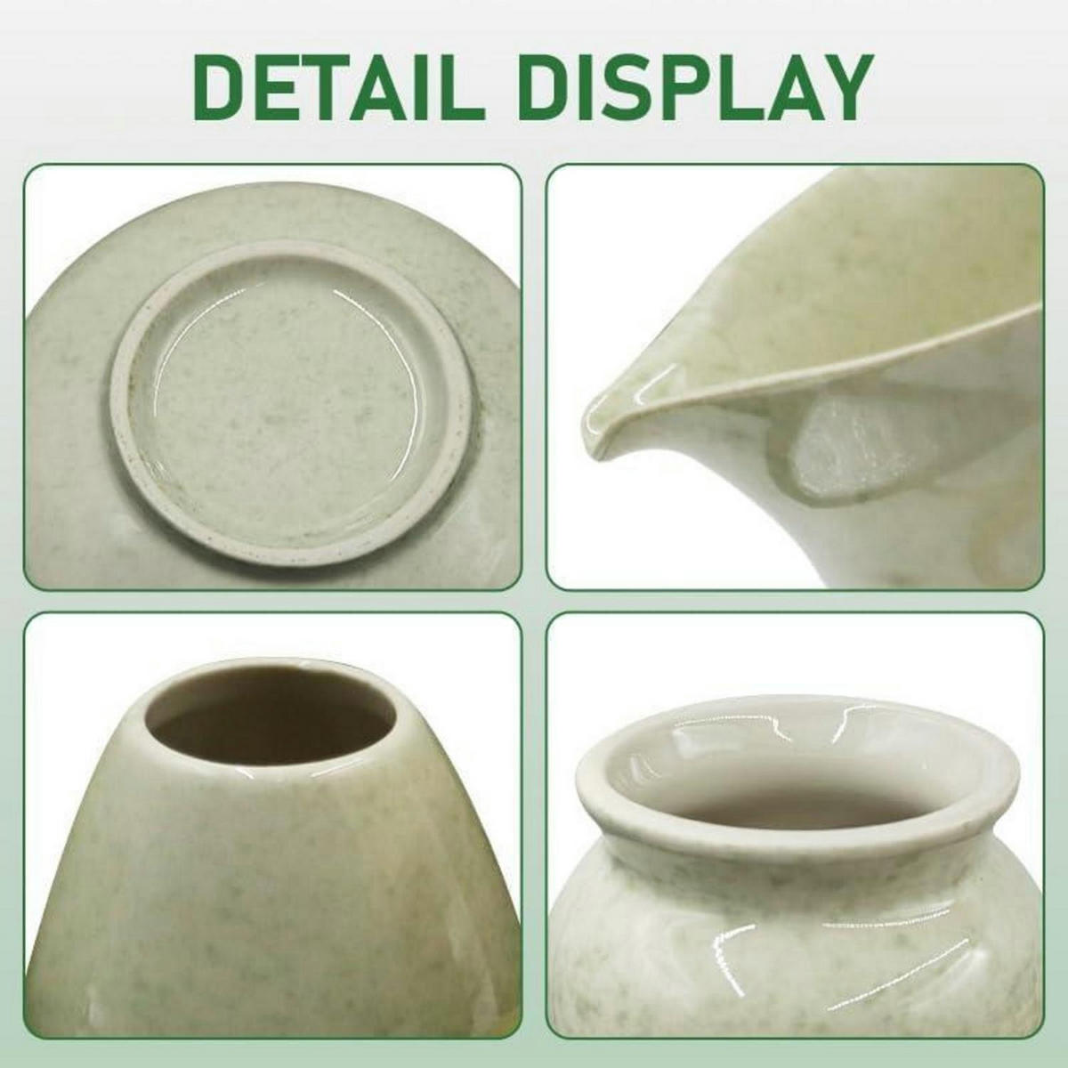 MATCHA Tee Set 9-teiliges Set mit Schale und Besen - Grün, Keramik (16/7/30cm)