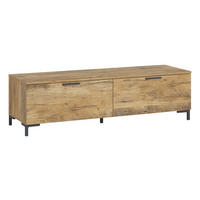 LOWBOARD Alternative Kastanie Breslau / schwarz 150 / 48 / 43cm - Kastanienfarben/Schwarz, Holz/Holzwerkstoff (150/43/48cm) - Feldmann-Wohnen