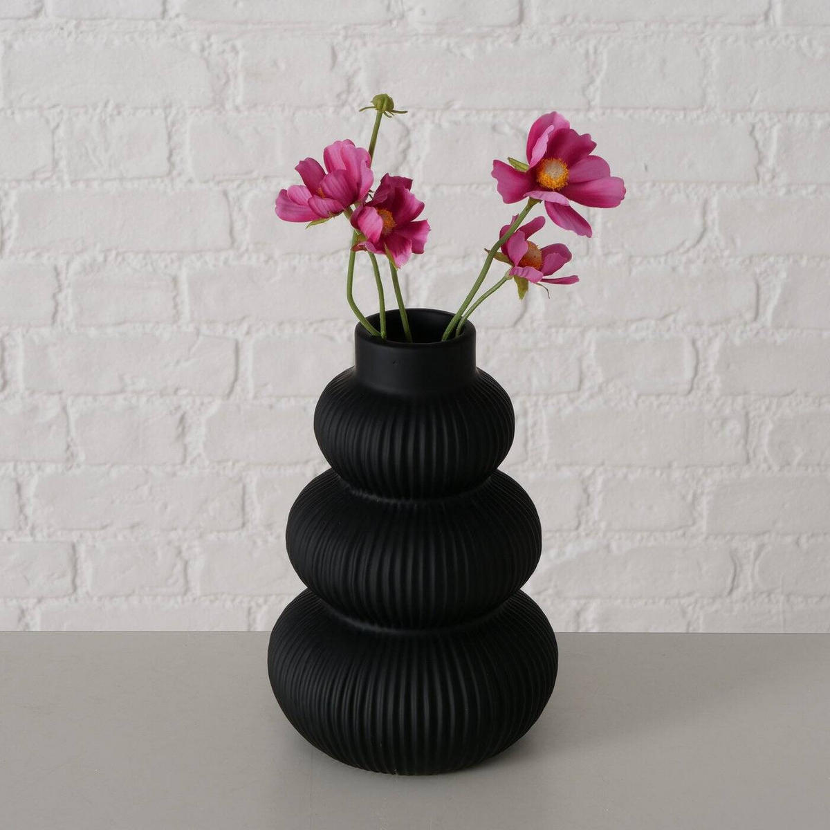 VASE Maurice 21 cm - Schwarz, Keramik (21cm) - Boltze Home