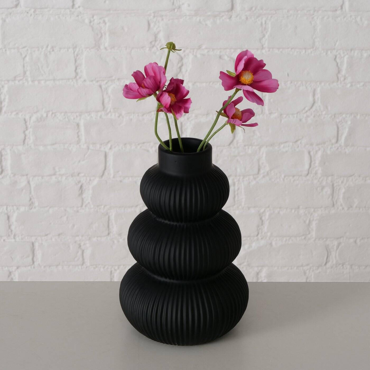 Thumbnail - Boltze Home Vase, Schwarz, Keramik, 21 cm, Dekoration, Vasen, Keramikvasen