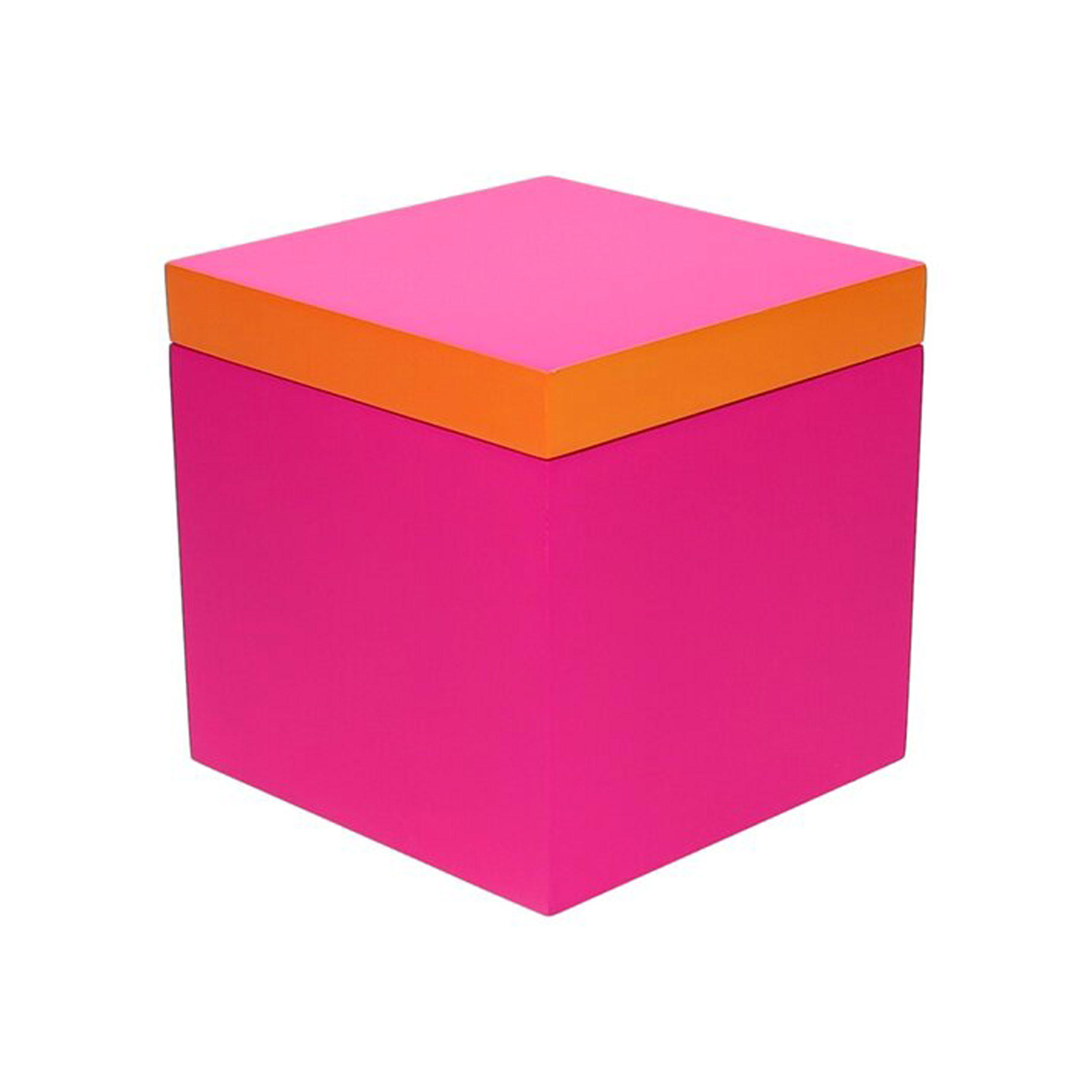 AUFBEWAHRUNGSBOX Neo S, MDF, Neon Pink / Neon Orange, 13 x 13 cm - Orange, Holzwerkstoff (14.5/13/14.5cm) - Gift Company