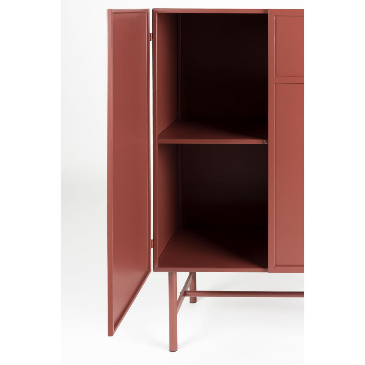 AUFBEWAHRUNGSSCHRANK Davis Kast aus Metall in Braun/Rot - Rot, Metall (70/105/35cm) - Housecraft Living