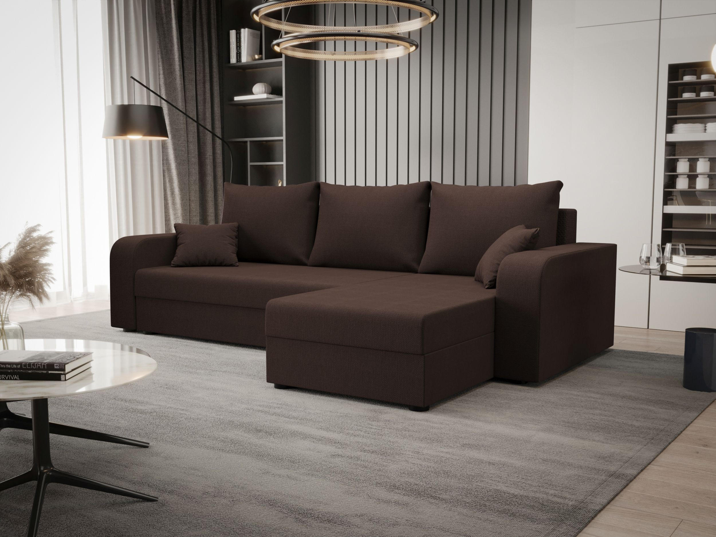 ECKSOFA HEWLET L BIS Cosmic 800 Rechts mit Schlaffunktion - Braun, Textil (240/140cm) - Bedante