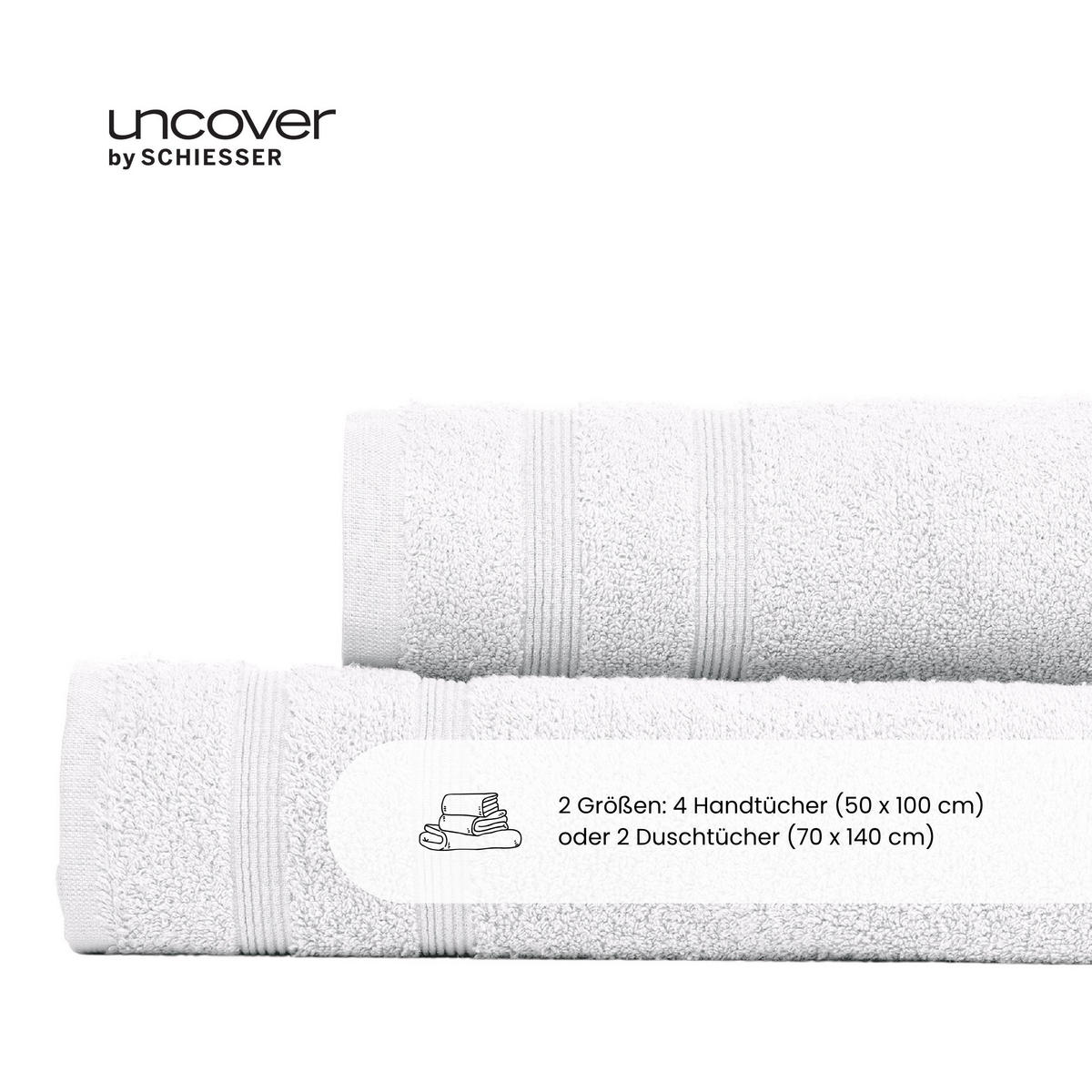 DUSCHTUCHSET Brooklyn - 2-teilig - 70x140 cm - Weiß - Weiß, Textil (70/140cm) - Uncover by Schiesser