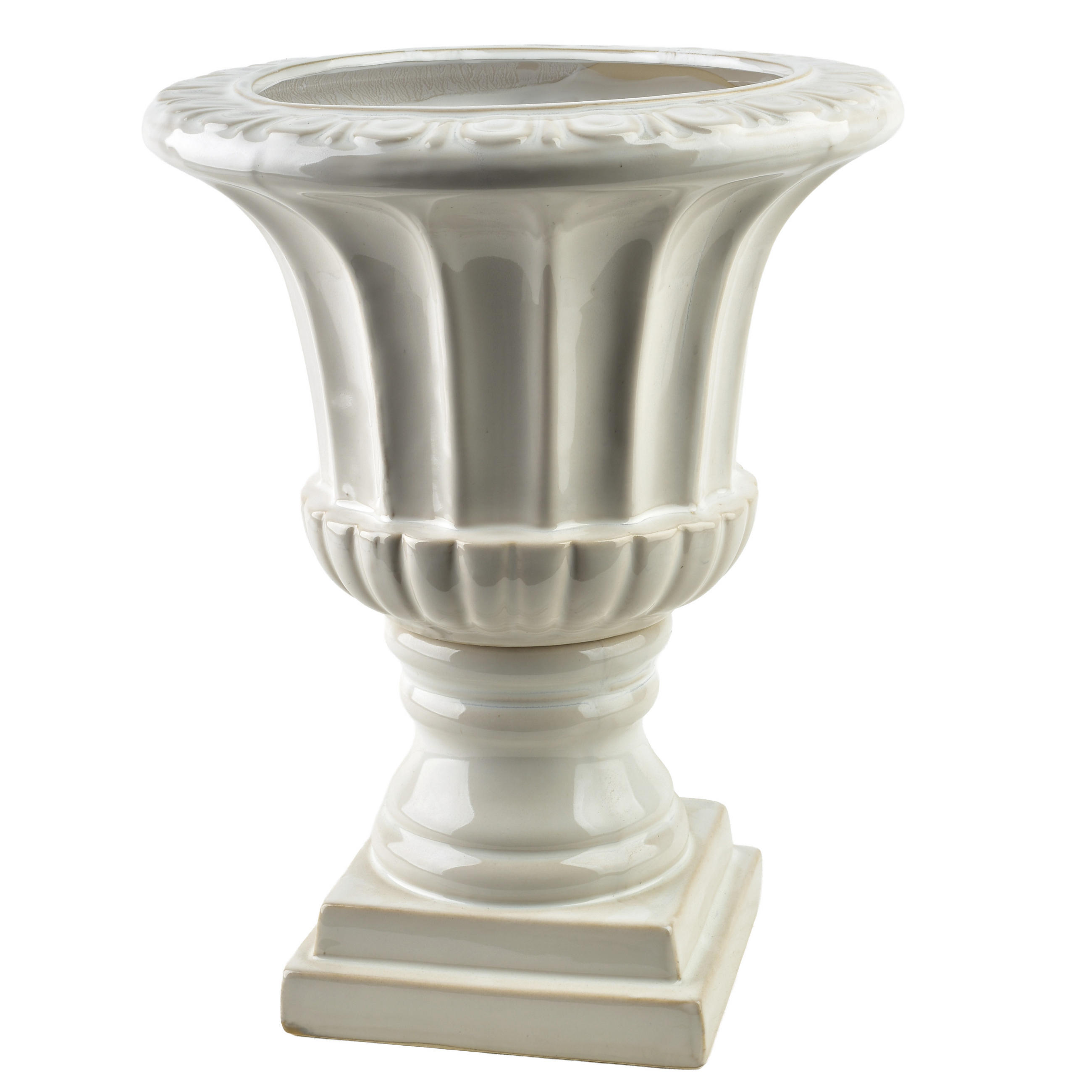 VASE Evam White 28,5/28,5/37cm Keramik Weiß - Weiß, Keramik (38cm) - Mondex