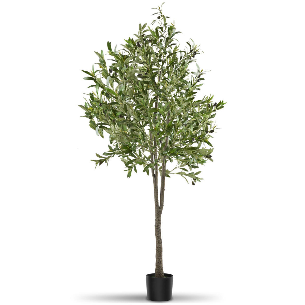 KÜNSTLICHER OLIVENBAUM Oleand, stabiler Kunststoff Blumentopf, grün - Grün, Kunststoff (180cm) - tectake