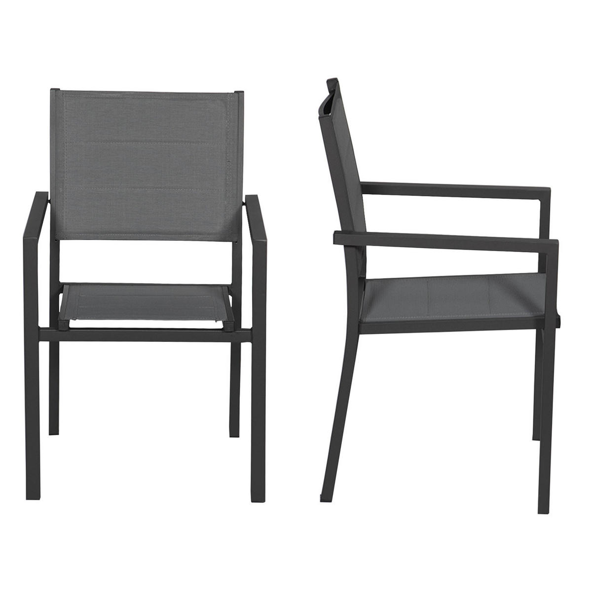 STÜHLE Anthrazitgrau und Grau 6er-Set - Grau, Kunststoff (56.5/90/57cm) - Happy Garden