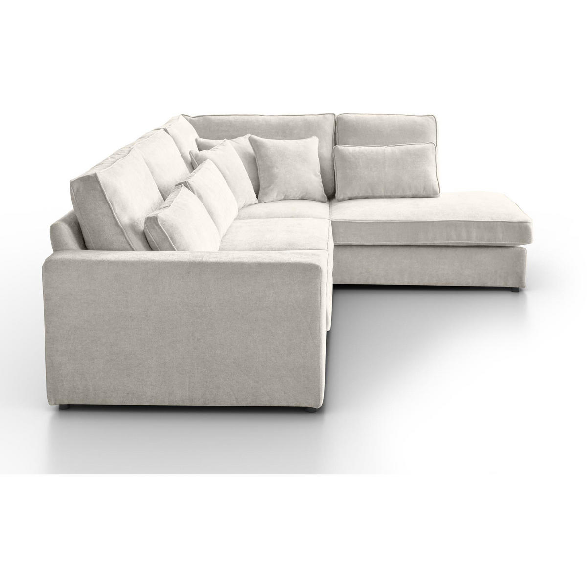 ECKSOFA Parma ohne Schlaffunktion beige rechts - Beige/Schwarz, Textil (314/224cm) - Beautysofa
