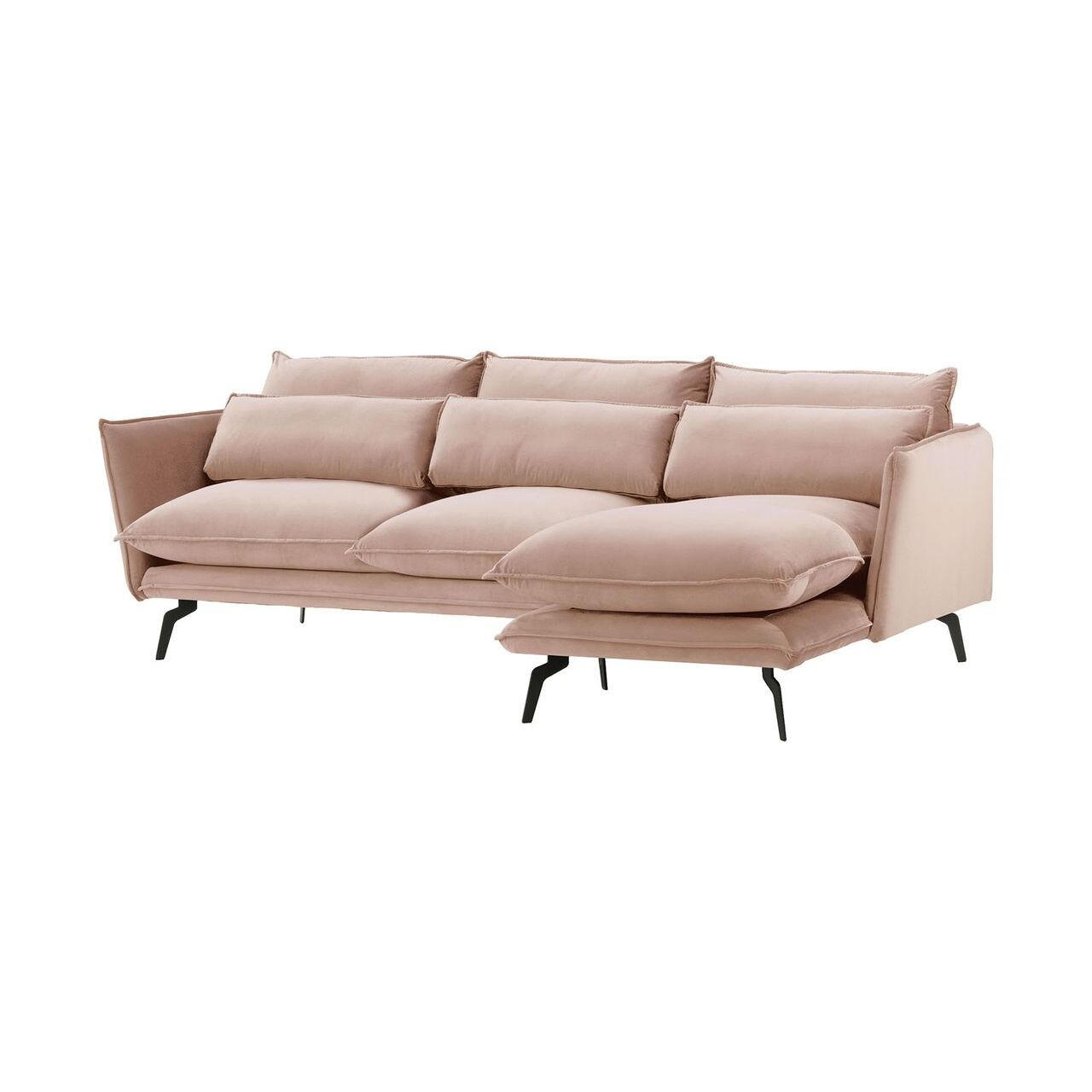 ECKSOFA Layla Rechts-Velluto 14 - Lila, Holz/Textil (278/160cm)