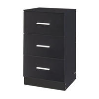 NACHTTISCH Aurdal - Schwarz Hochglanz/Schwarz, Holzwerkstoff (37/66/34.5cm) - [en.casa]