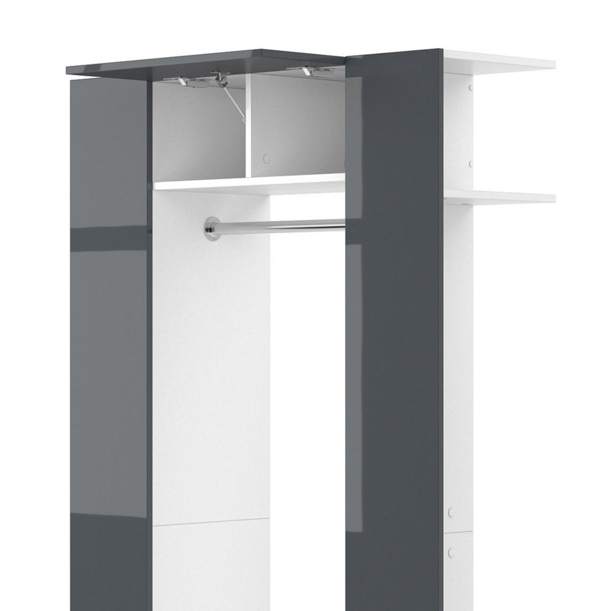 GARDEROBE Mats Anthrazit 36.6 x 191 cm - Anthrazit, Holzwerkstoff (36.6/191/106cm) - Vicco