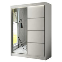 SCHRANK Weiß PAKO Schiebetür Mit Spiegel 150 cm - Weiß, Holzwerkstoff (150/215/61cm) - Sepro Meble