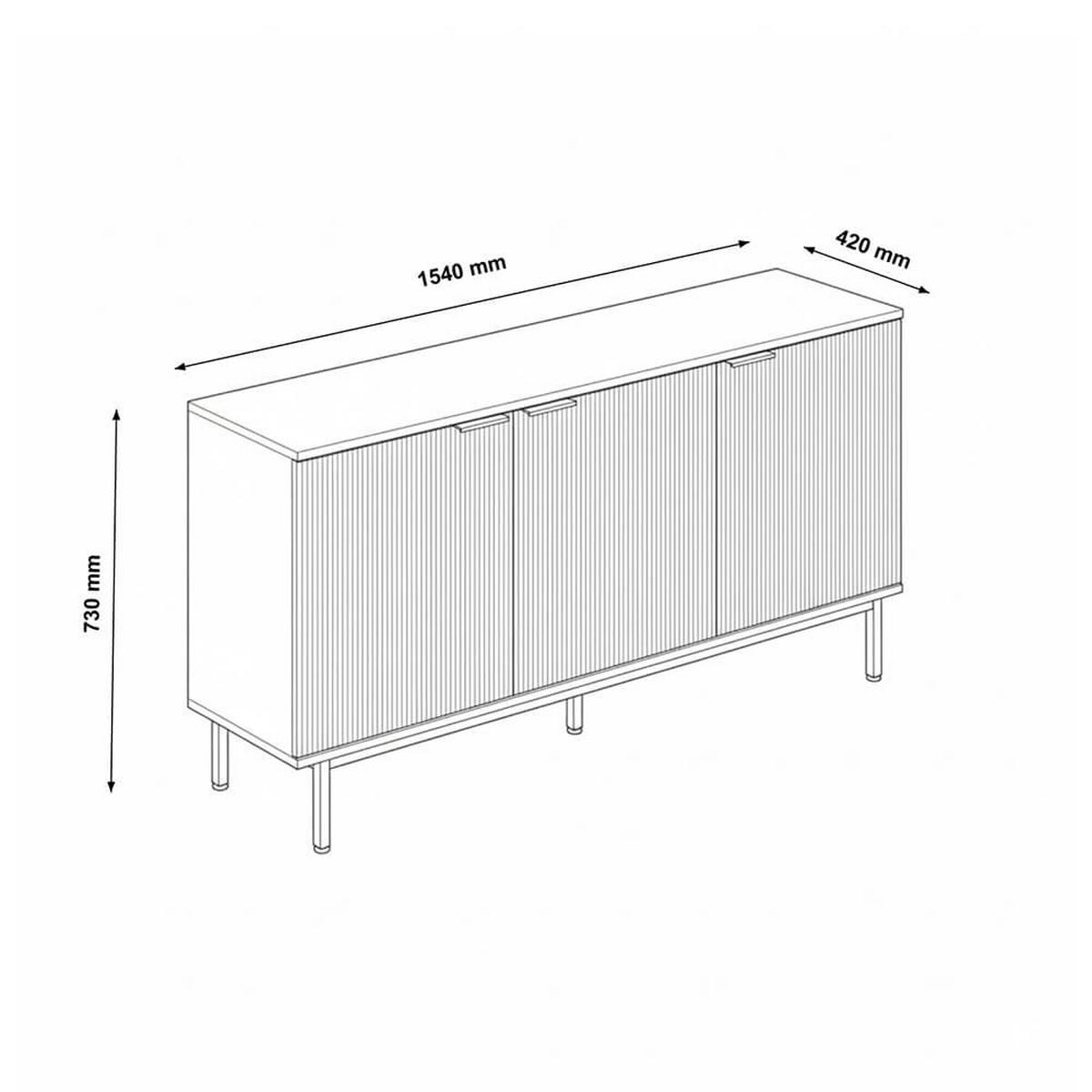 SIDEBOARD NYLA - Schwarz, 154 x 73 cm - Schwarz, Holzwerkstoff (154/73/42cm) - Home Deluxe