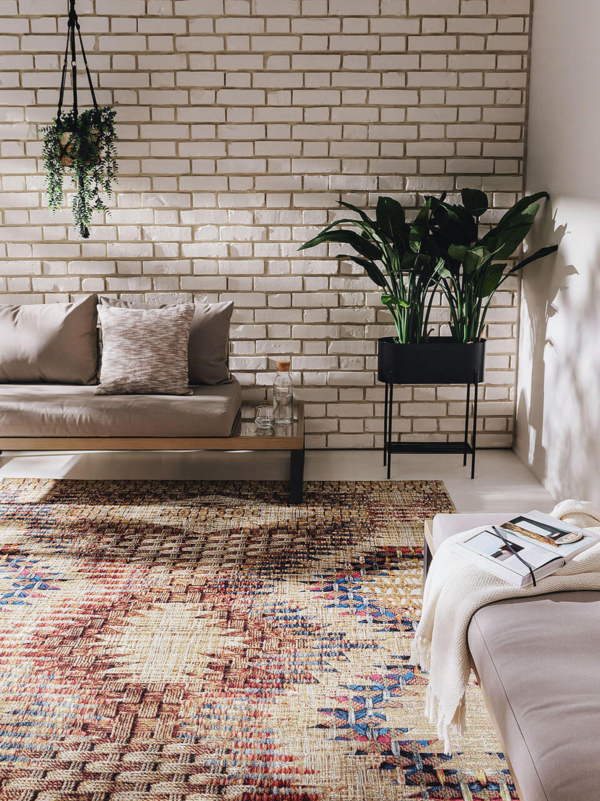 TEPPICH In- & Outdoor-Teppich Kenya Bunt - Multicolor, Kunststoff/Textil (160/1cm) - KUNSTLOFT