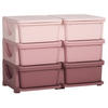 SCHUBLADENSCHRANK, Kunststoff, Rosa/Violett, 75L x 37B x 56,5H cm - Violett/Rosa, Kunststoff (37/56.5/75cm) - HOMCOM