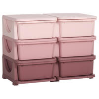 SCHUBLADENSCHRANK, Kunststoff, Rosa/Violett, 75L x 37B x 56,5H cm - Violett/Rosa, Kunststoff (37/56.5/75cm) - HOMCOM