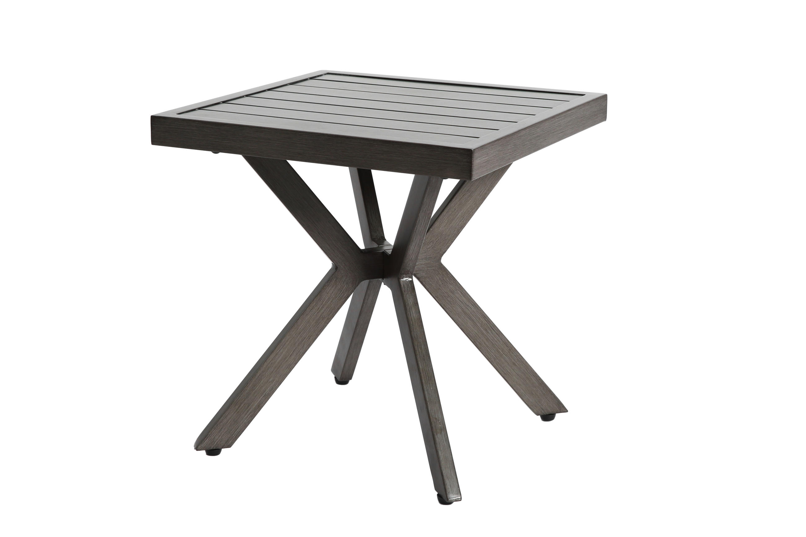 BEISTELLTISCH 45/45/47 cm dunkelgrau aus Aluminium für Außenbereich - Dunkelgrau, Metall (45/45/47cm) - OKWISH
