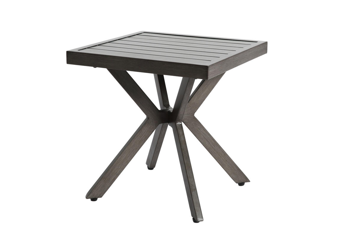 GARTEN BEISTELLTISCH Aluminium Dunkelgrau - Grau, Metall (45/45/47cm) - ComfortXL