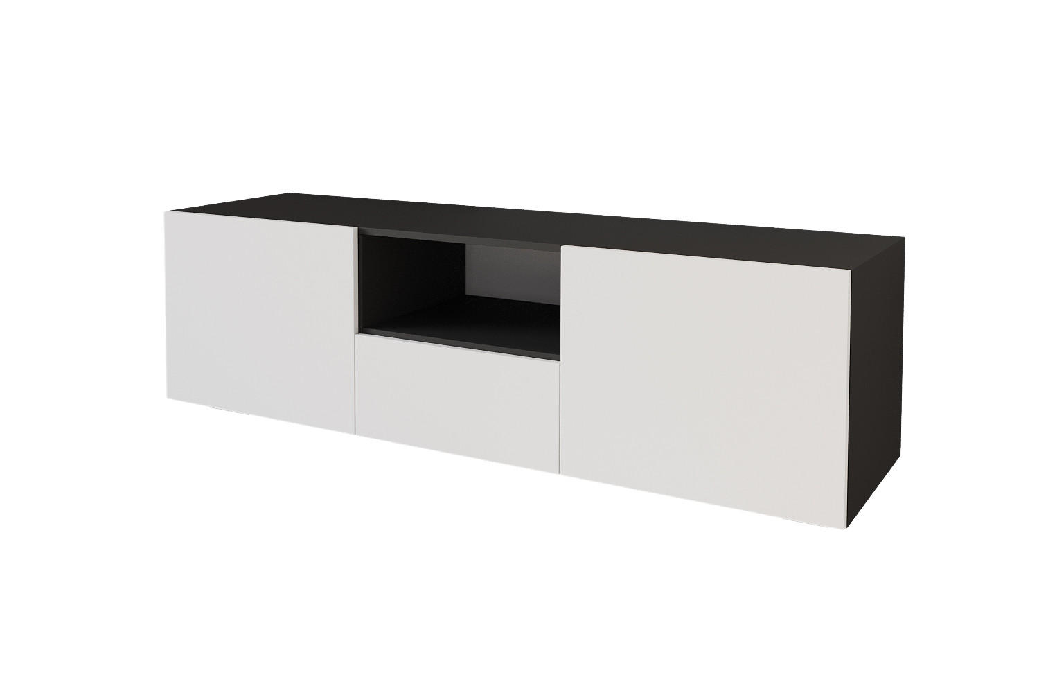 LOWBOARD ELIO-W 140x40x41 cm - Schwarz / Weiß - Schwarz, Holzwerkstoff (140/40/41cm) - ALTDECOR