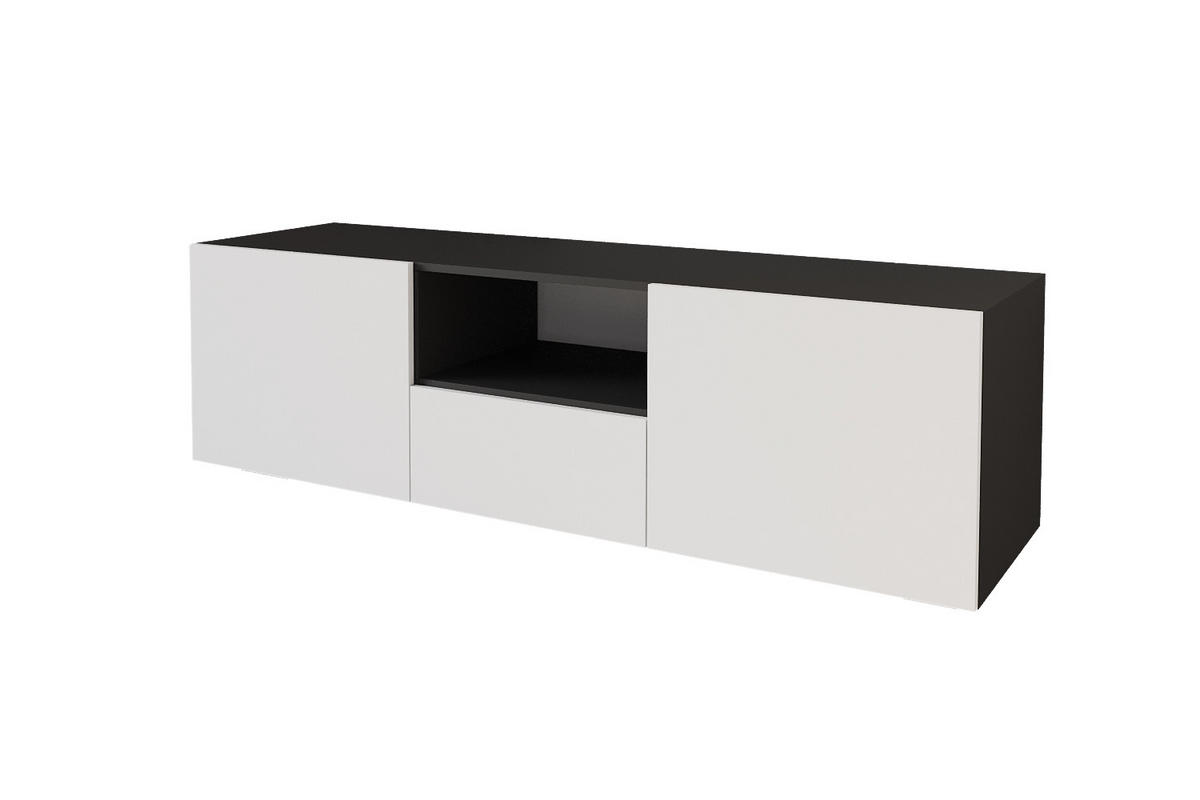 LOWBOARD ELIO-W 140x40x41 cm - Schwarz / Weiß - Schwarz, Holzwerkstoff (140/40/41cm) - ALTDECOR