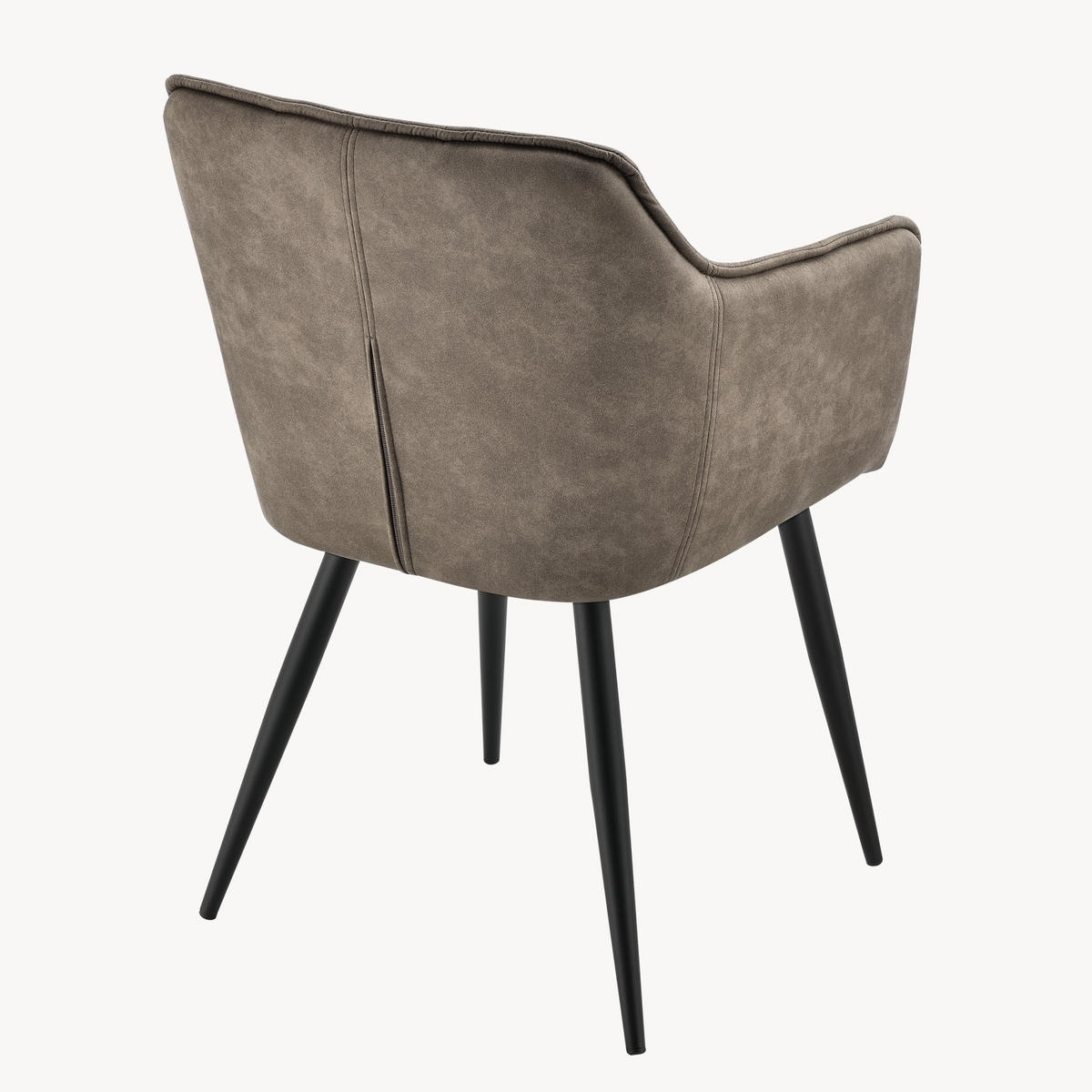 ARMLEHNSTUHL Birmingham - Taupe/Schwarz, Textil/Metall (60/82/59cm) - [en.casa]